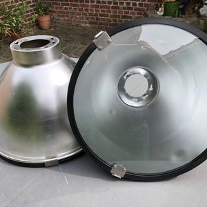 BIG REDUCTION Euro 275 to Euro 200 Pair of Mazda Industrial Light Shades 1990s - not reproductions - removed from factory end 2018