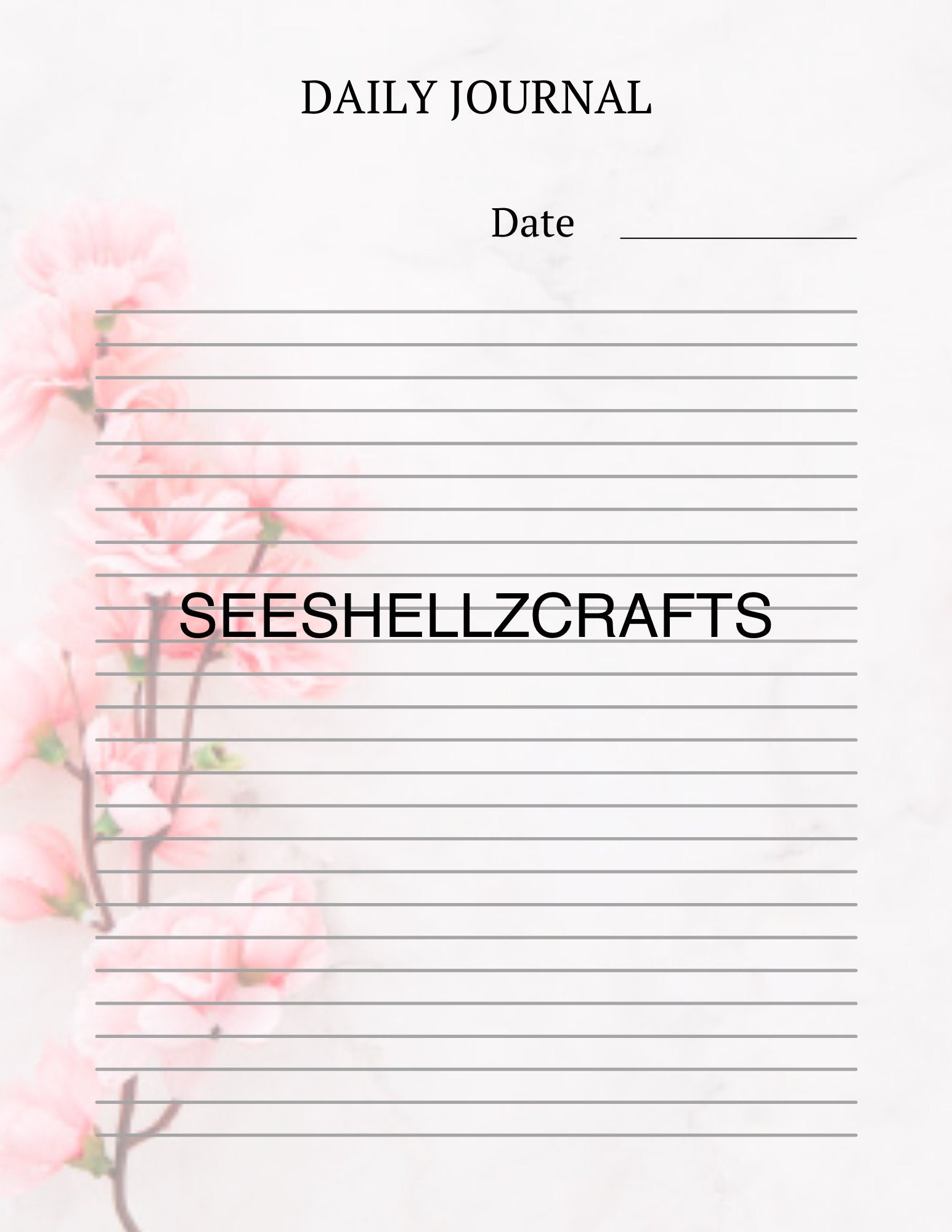 Daily Journal Template - Etsy