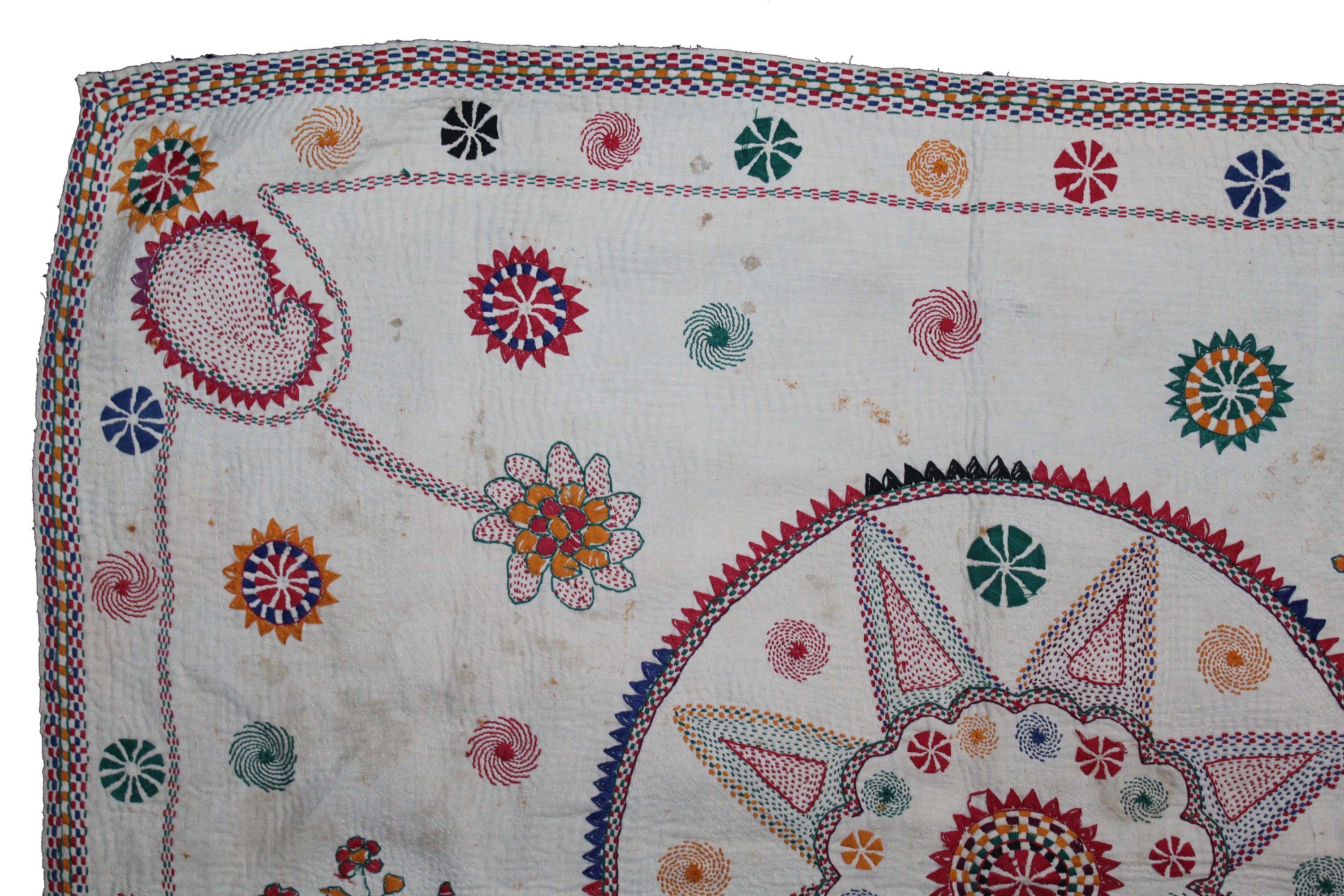 Kantha Quilt Embroidery With Cotton Thread From East Bengal(bangladesh ...