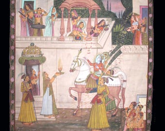 Pichwai Painting Indian art Hand painted on cloth