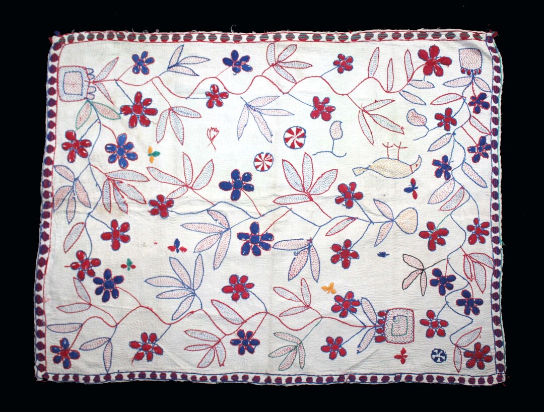 Kantha Embroidery With Cotton Thread Kantha Probably From East Bengal ...