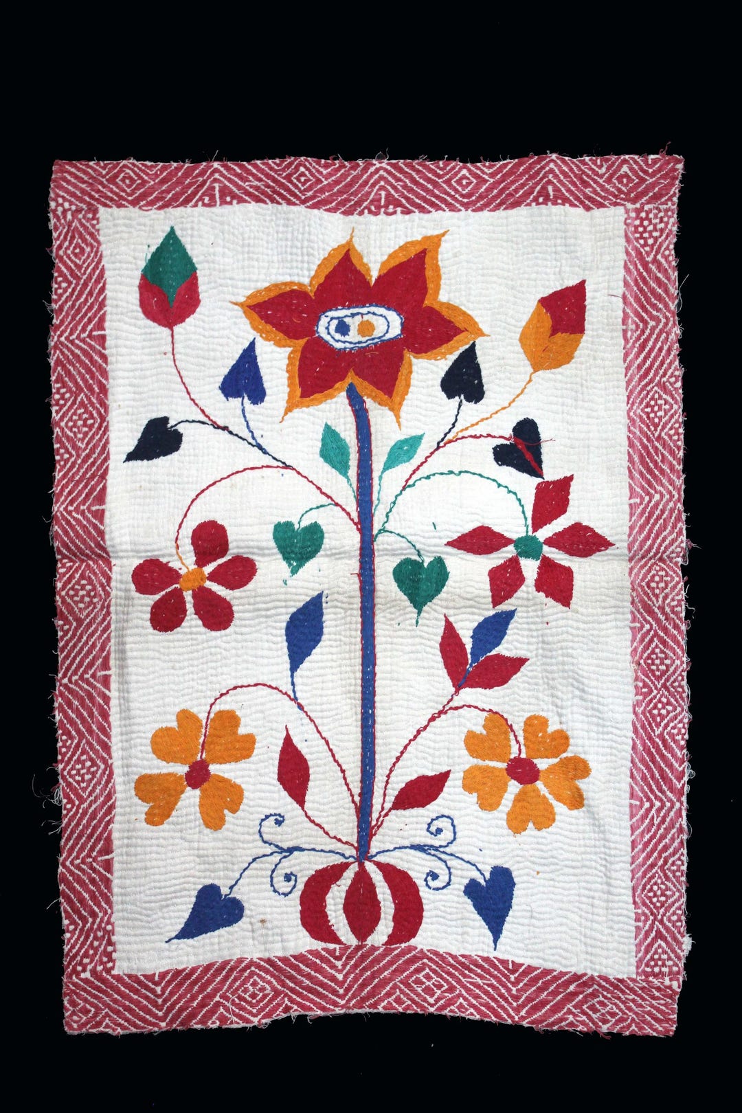 Kantha Embroidery With Cotton Thread Kantha Probably From East Bengal ...