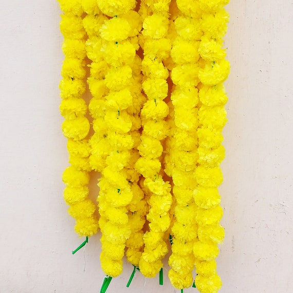 30 Fresh Look Artificial Yellow Floral Garlands Ethnic Indian Etsy