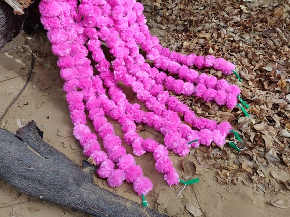 50 Fresh Like Artificial Pink Floral Garlands Vintage Indian Etsy