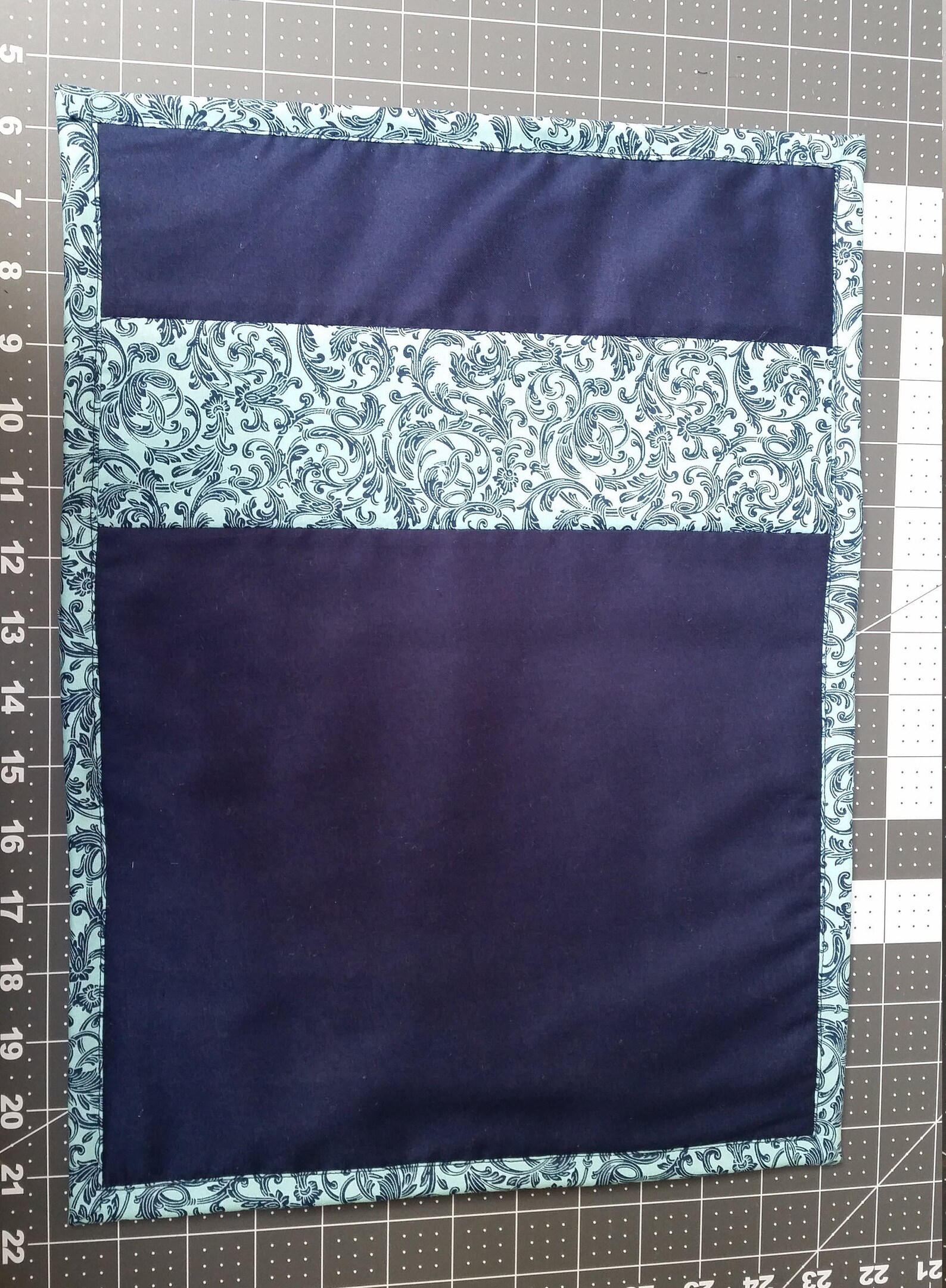 Handmade Quilted Placemats Elegant Antique Style Navy Blue Etsy