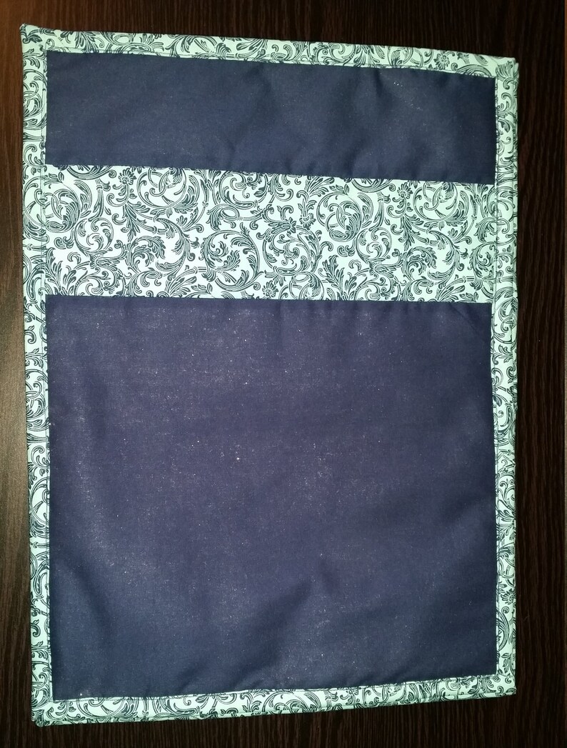 Handmade Quilted Placemats Elegant Antique style Navy Blue Etsy