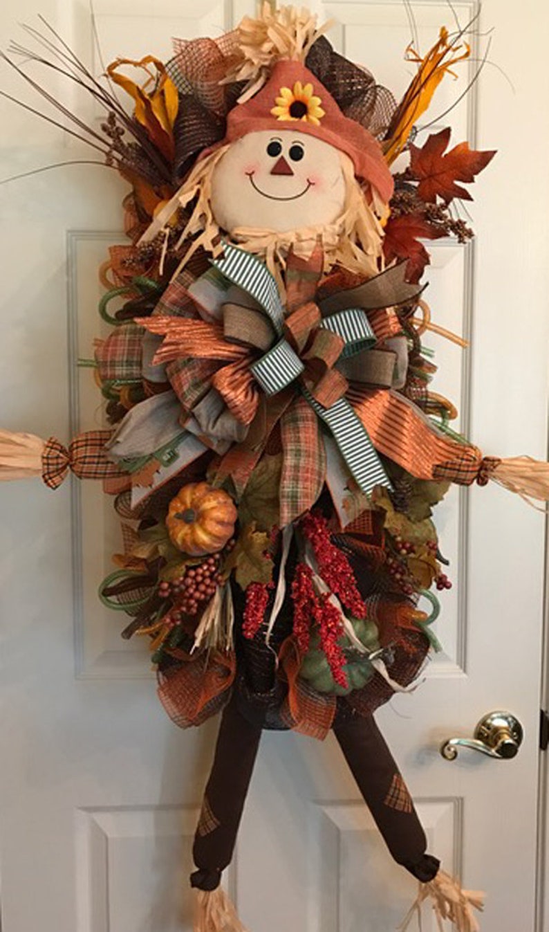 Fall Scarecrow Wreath Best Fall Wreath Fall Decor Etsy