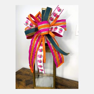 Designer Ribbon Bow, Fall or Halloween Lantern Bow, Trendy Pumpkin Ribbon, Fall Lamp Post Bow