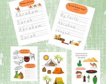 Toddler Bible Activity Pack | Preschool Faith Worksheets | Scripture Tracing Maze & Cut Paste Printable