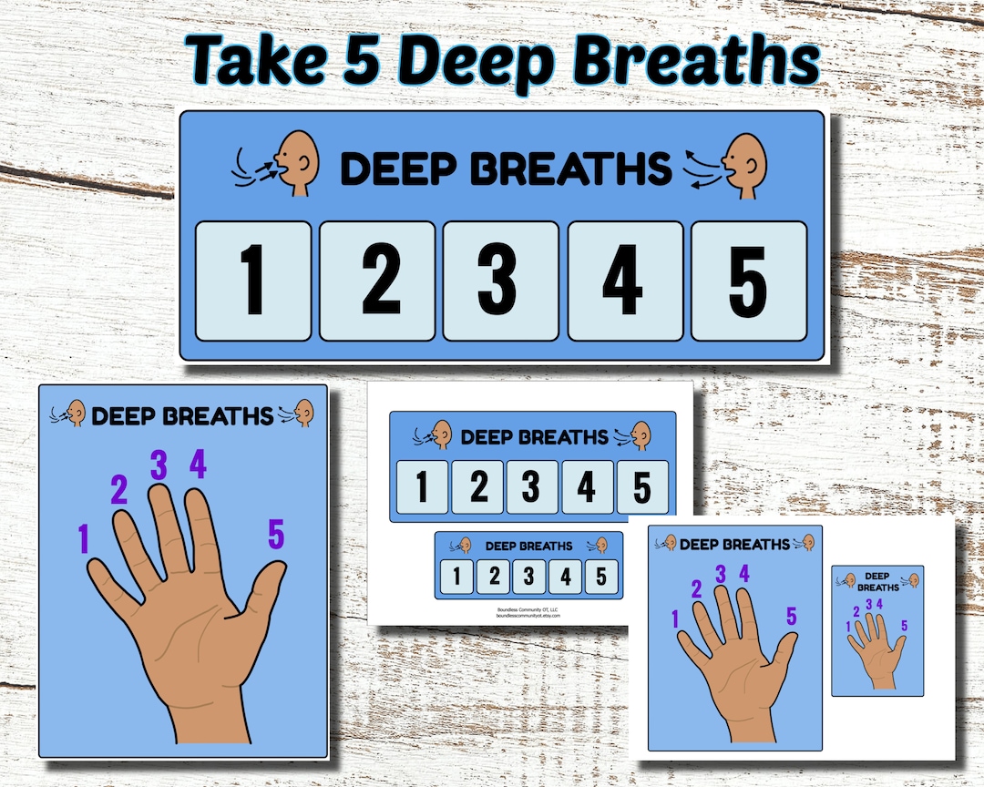 Deep Breath Printable Deep Breath Visual Calm Down Visual - Etsy