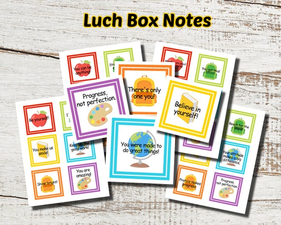 School Notes, Lunch Box Notes, Encouraging Notes, Notes for Children, Growth Mindset Notes, Printable Notes, Family Notes, Affirmations