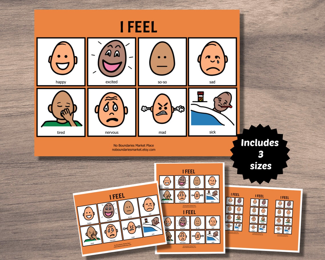 I Feel Chart feelings chart feelings visual emotions chart | Etsy