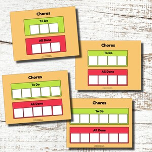 Chore Chart Printable Childrens Chores Visual Chore Chart - Etsy