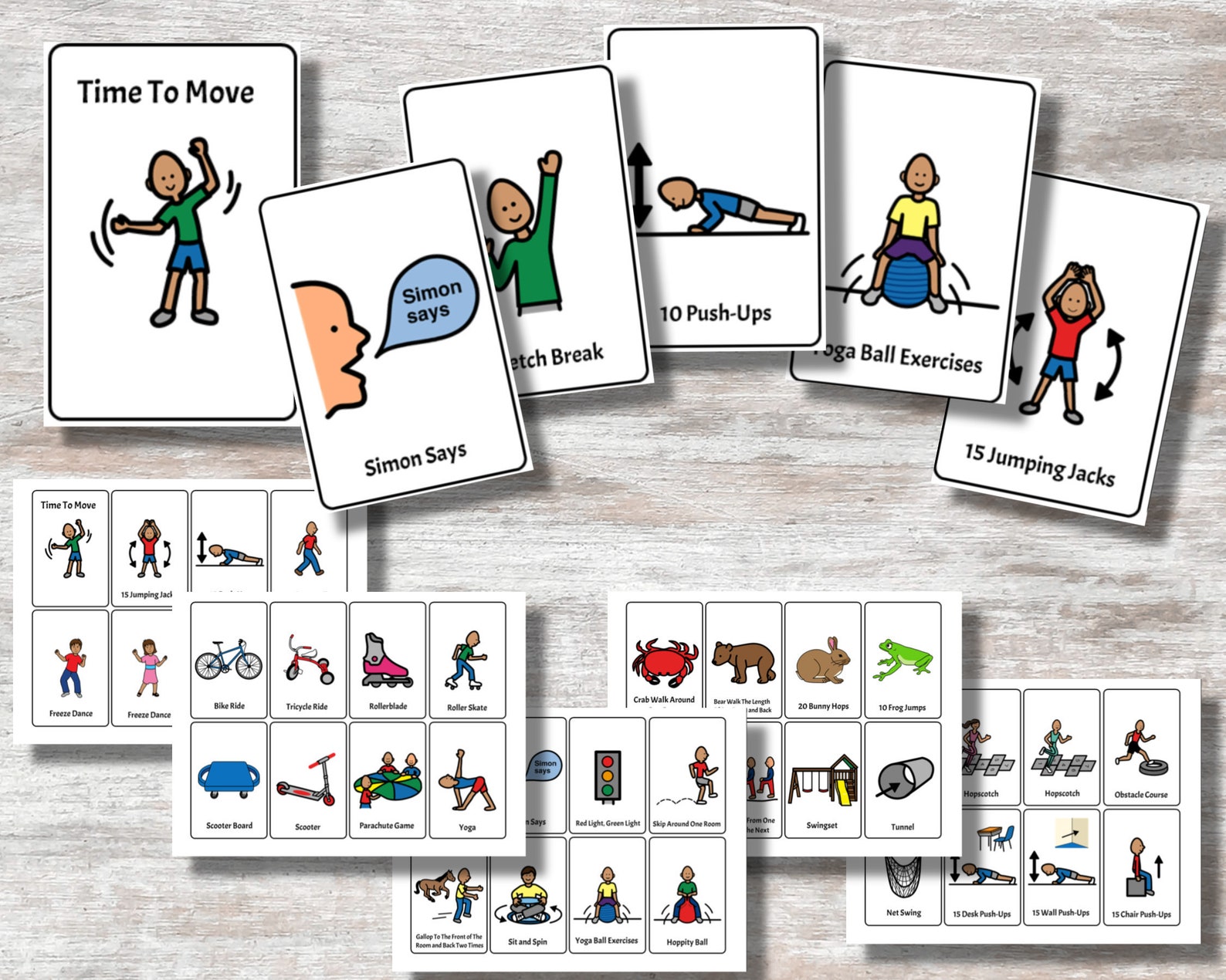Movement Break Cards Brain Break Cards Movement Break Etsy