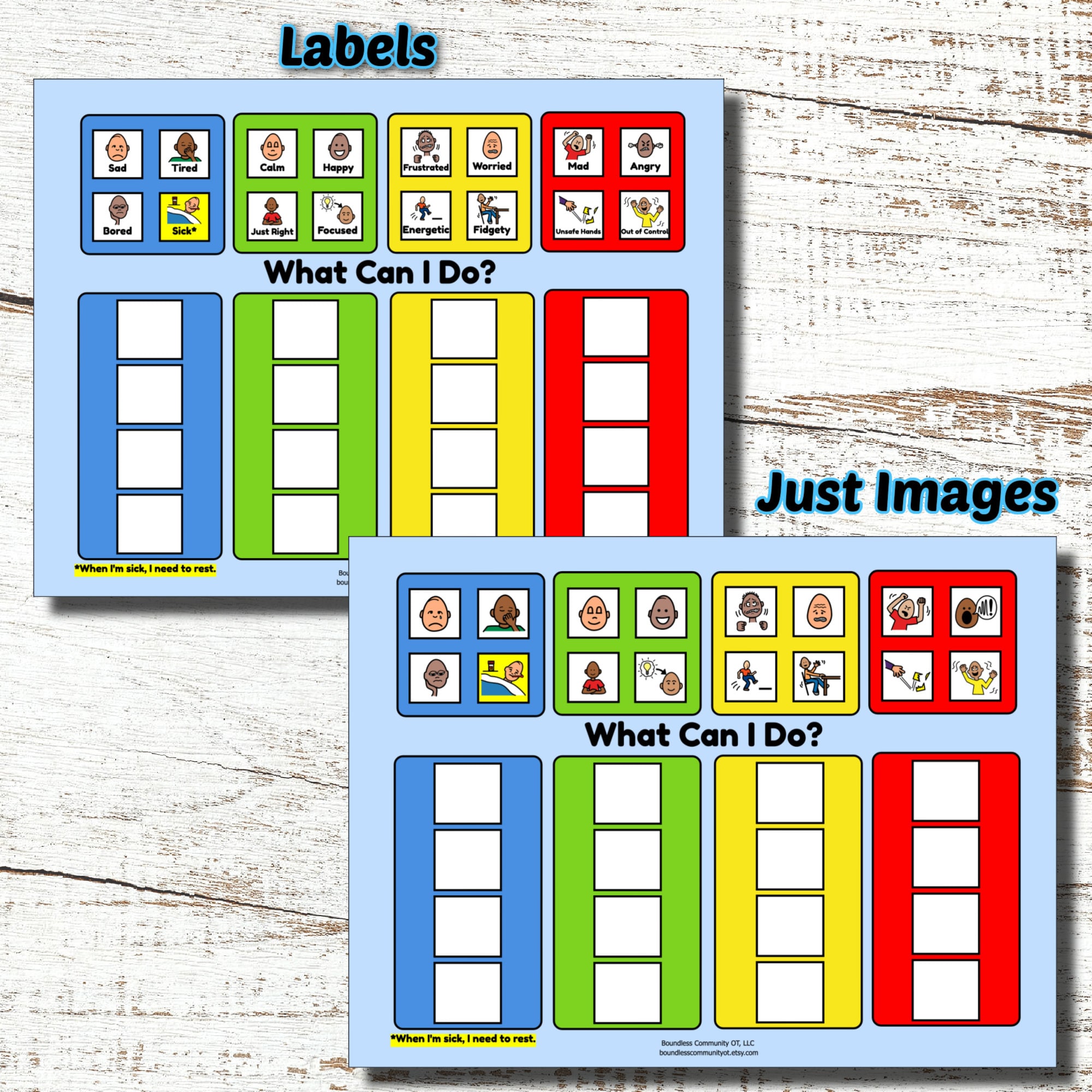 Tools for Self-regulation Zones of Regulation Sensory Diet - Etsy