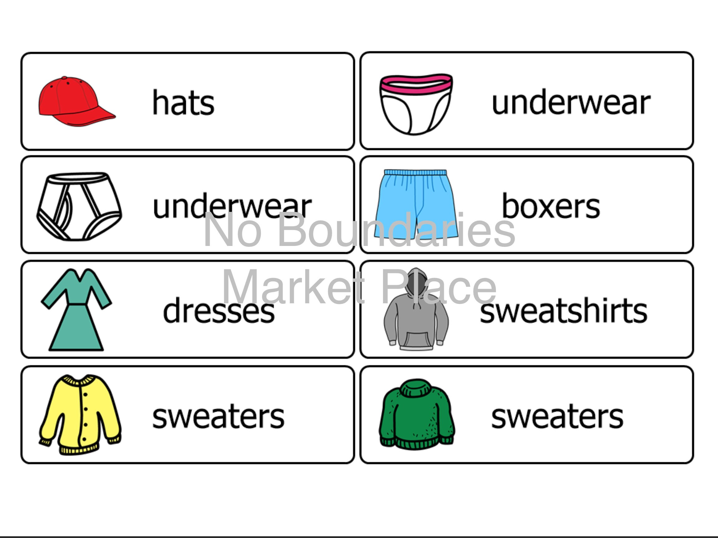 Clothes Labels Home Organization Boardmaker Printables | Etsy