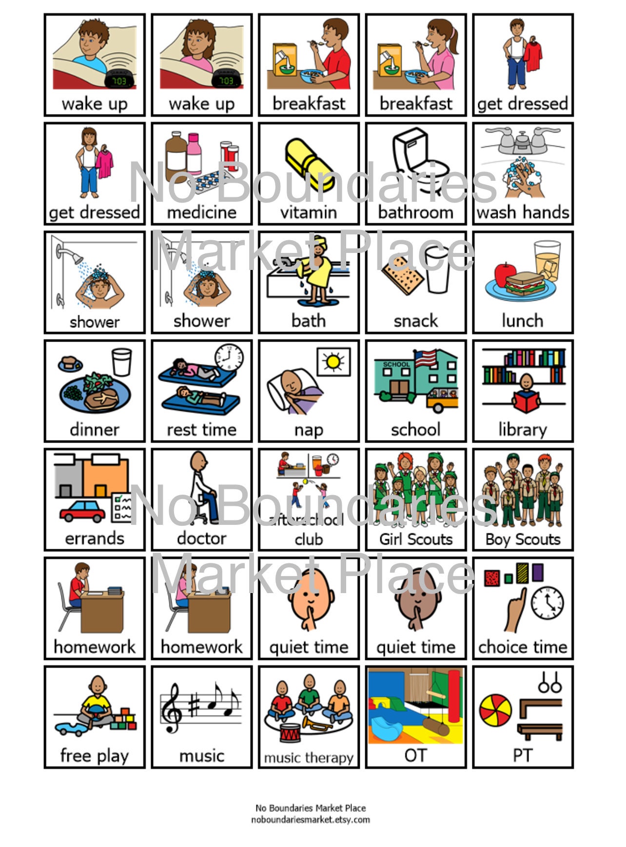 Boardmaker preschool schedule