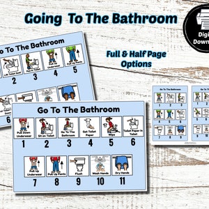 Going To The Bathroom Sequence Chart, Bathroom Visual Support, Visual Schedule, Using the Bathroom, Potty Training, Toilet Training