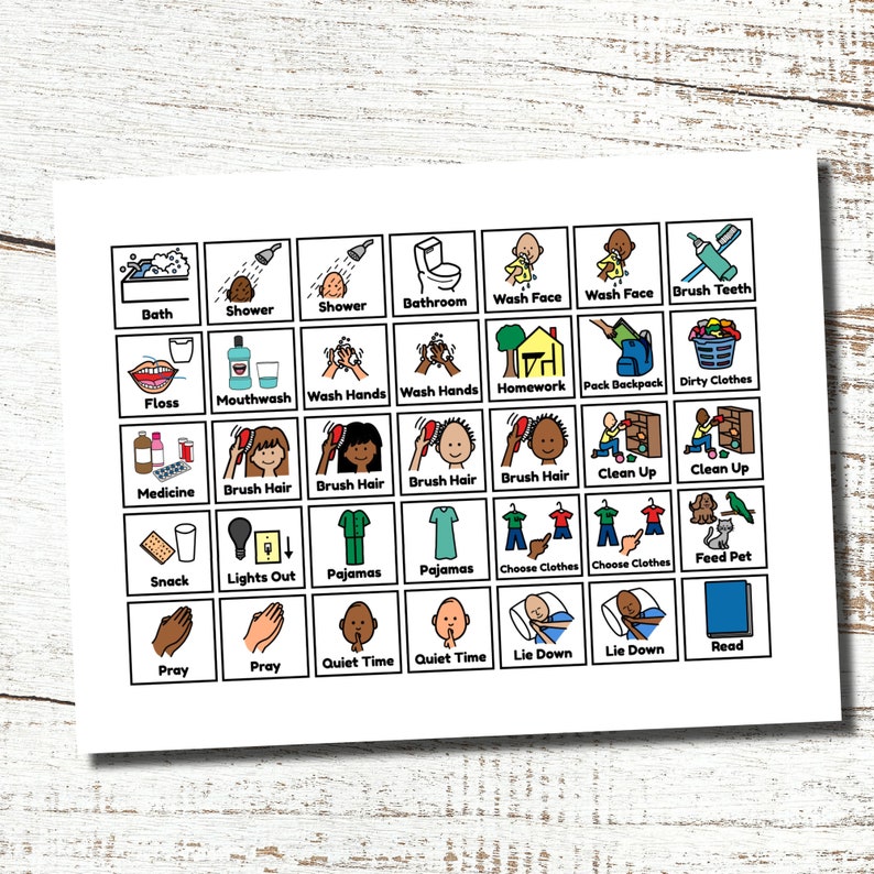 Bedtime routine bedtime visual schedule bedtime printable etsy ireland