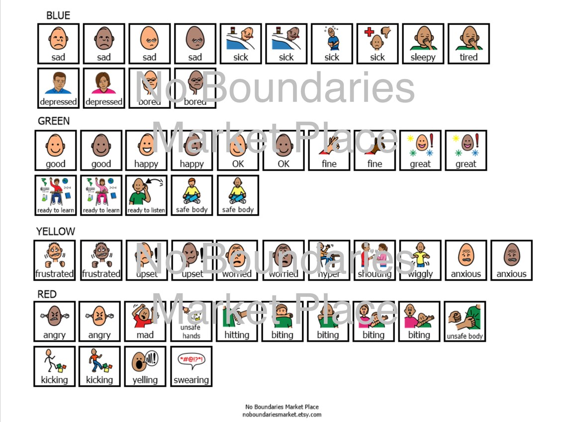 tools for self regulation zones of regulation sensory diet etsy
