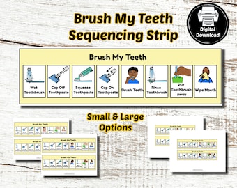 Toothbrushing Sequence Brushing Teeth Visual Support - Etsy