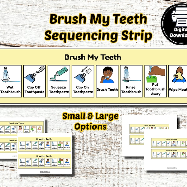 Teeth Brushing Visual Schedule - Etsy