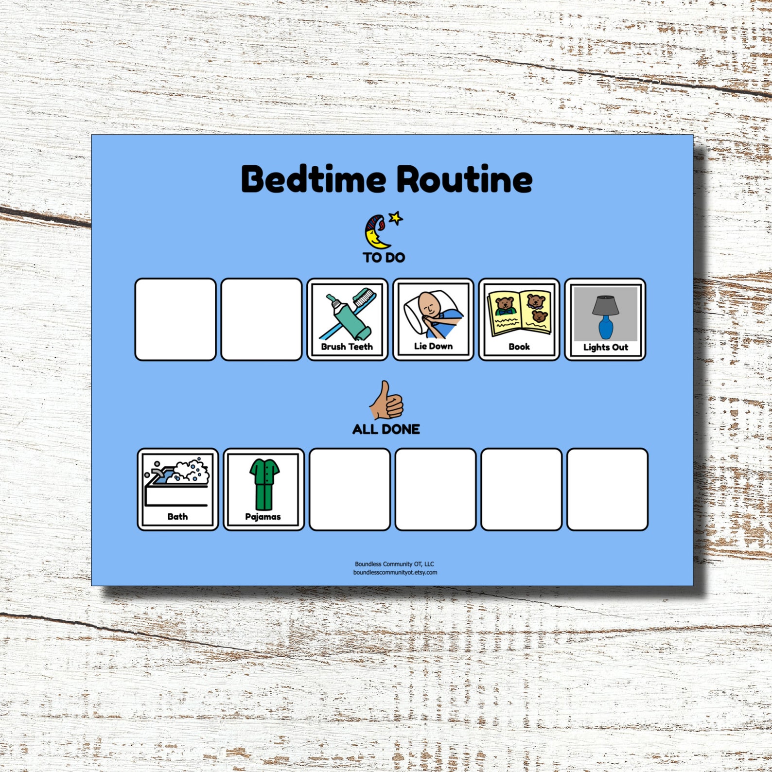 Bedtime Routine, Bedtime Schedule, Bedtime Visual, Bedtime PDF, Bedtime ...