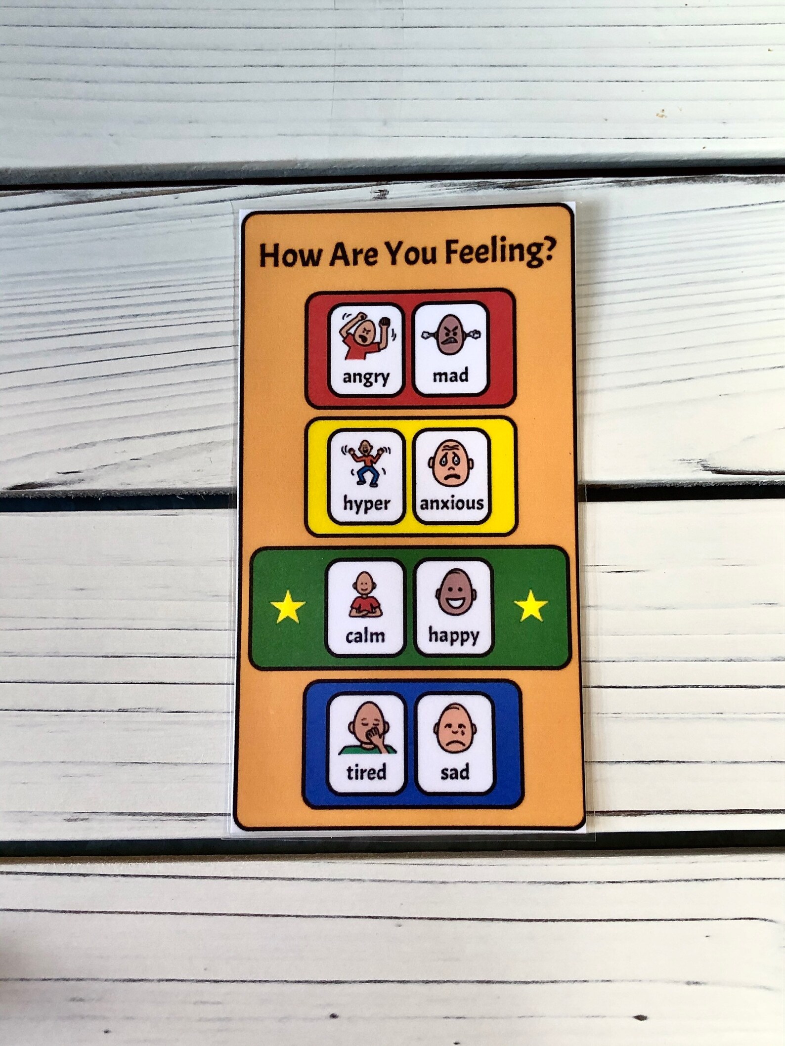 SelfRegulation Cards SelfRegulation Chart Big Feelings Etsy