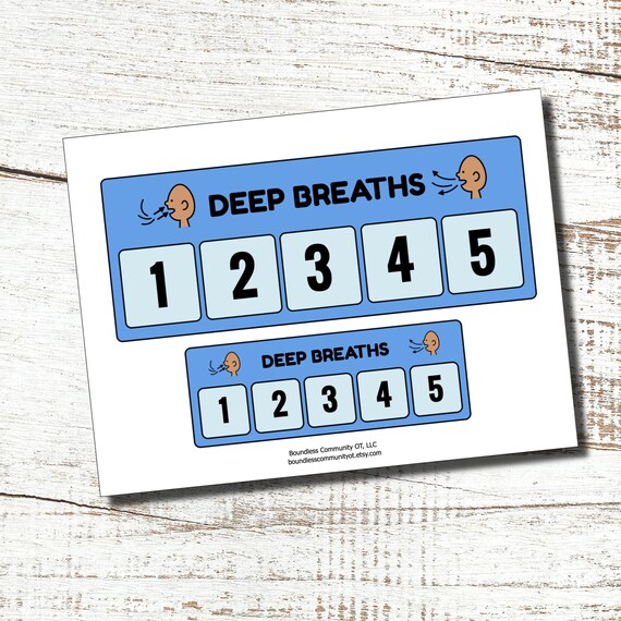 Deep Breath Printable, Deep Breath Visual, Calm Down Visual