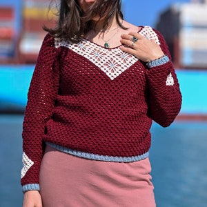 PATTERN ONLY - Daria Sweater - Kastenpullover - Spitzentop - Frühlingspullover