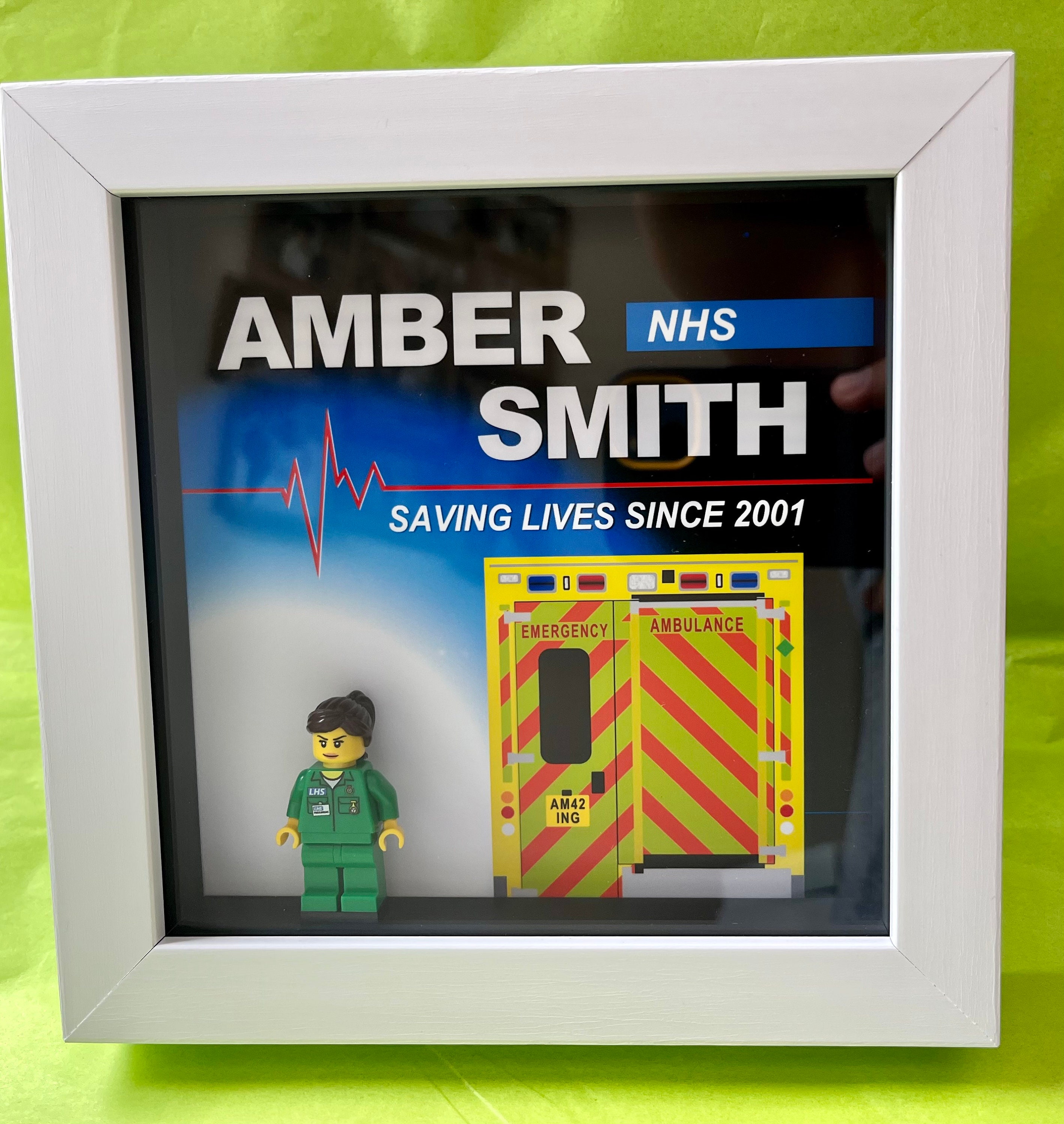 uk-ambulance-paramedic-technician-nhs-lego-wall-frame-etsy-uk