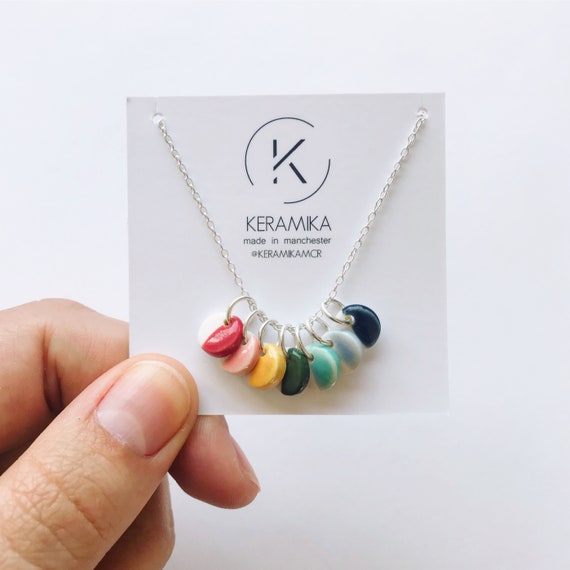 de porcelana y plata / Arco / Joyería cerámica / - Etsy España