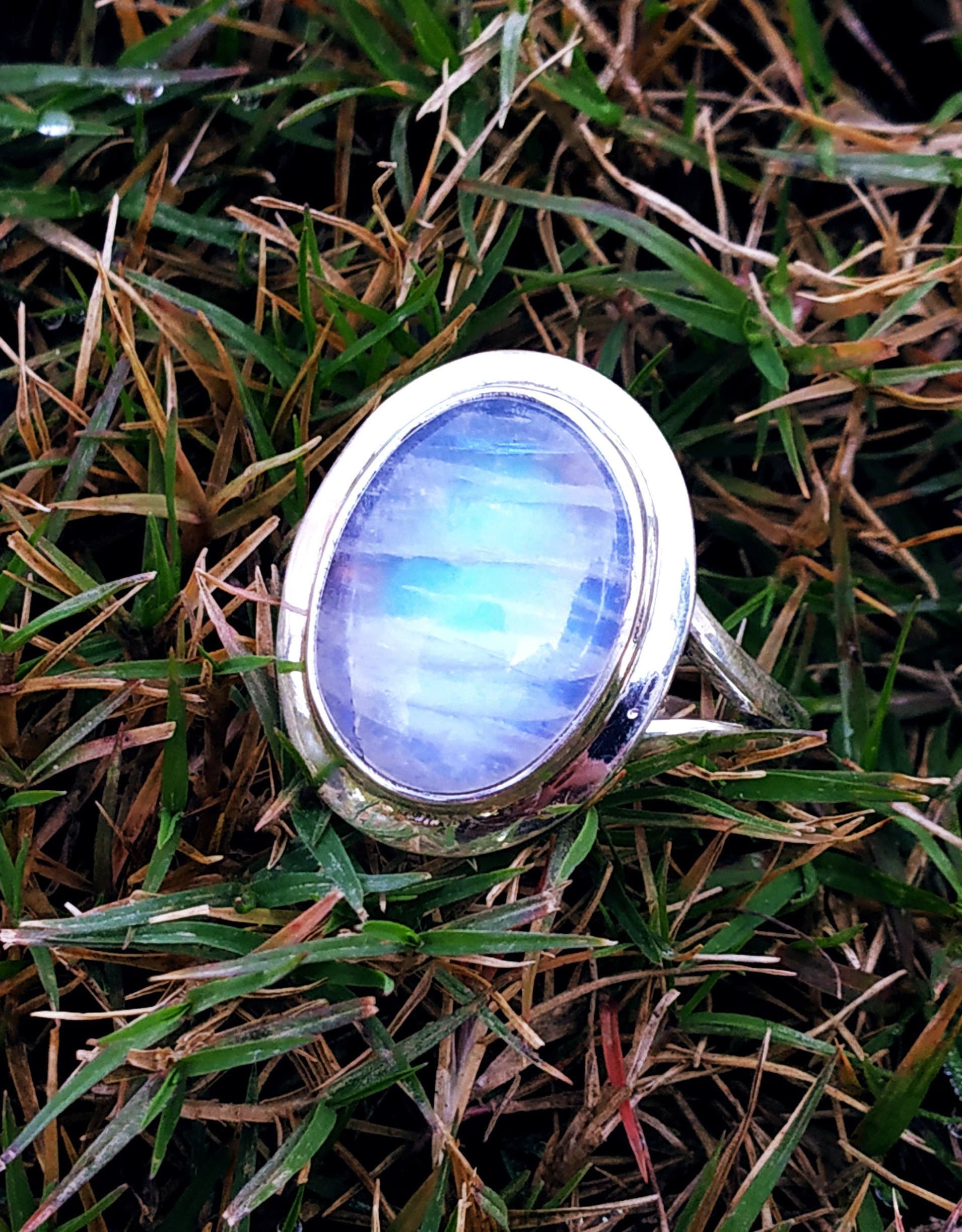 Moonstone Ring 925 Silver Ring Promise Ring Healing Crystal Etsy