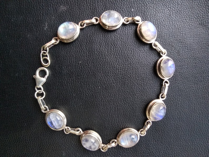 Natural Moonstone Bracelet 925 Silver Bracelet Southwestern image 0