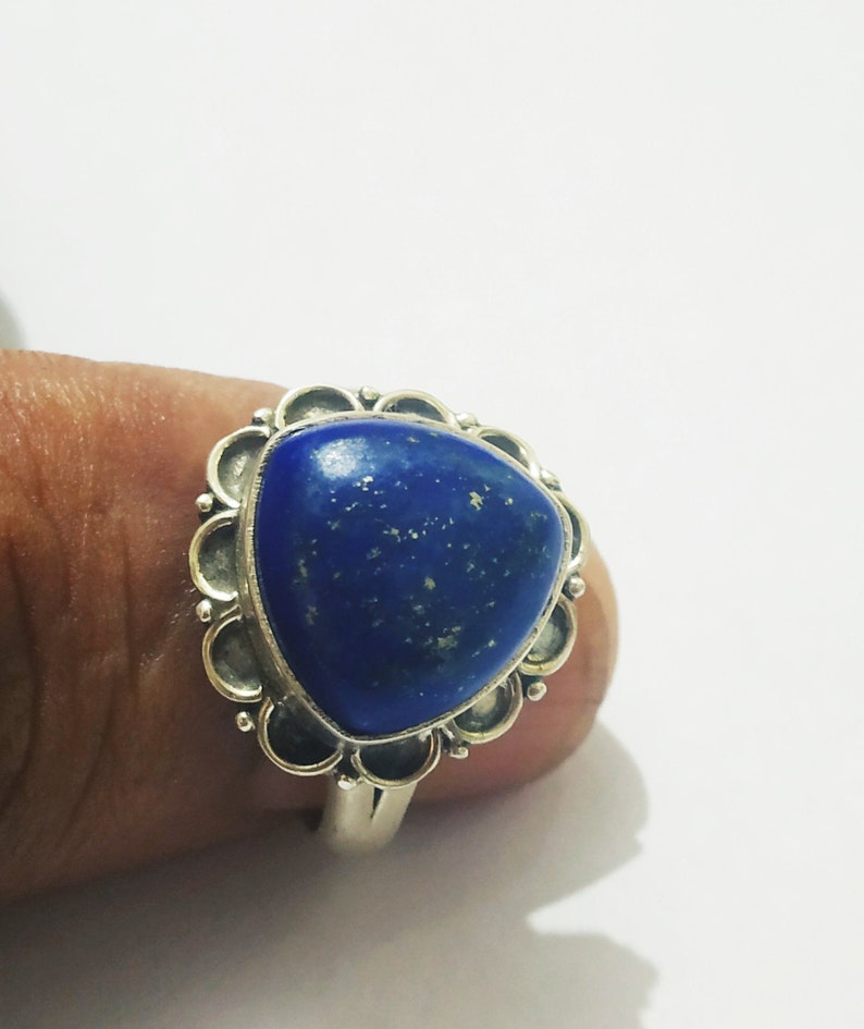 Lapis Lazuli Ring 925 Silver ring September Birthstone image 0