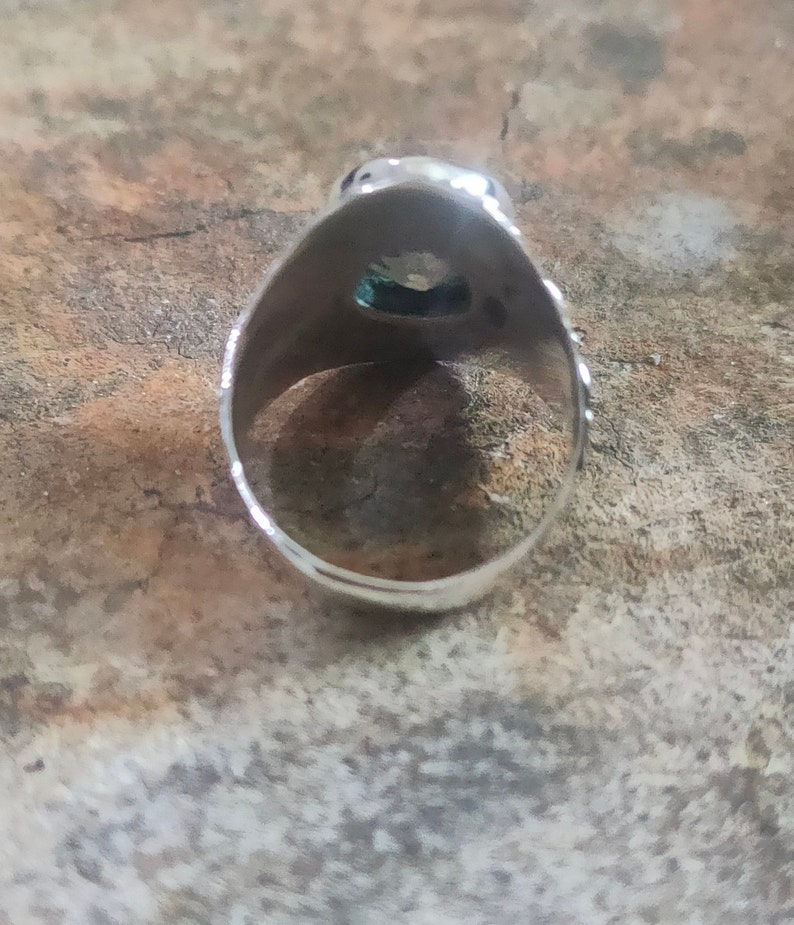 Mystic Topaz ring, 925% silver ring, Rainbow stone ring, Dainty ring, vintage style ring,Delicate ring,Gypsy bohemian ring,Boho wedding ring image 5
