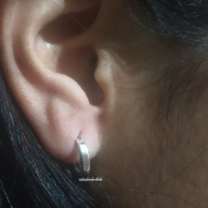 Silver Hoop earrings, 92.5% Silver Hoop, Tiny Silver Hoop Earrings, Small Sterling silver Hoop Earrings, Silver Huggie Earrings, Chunky Hoop