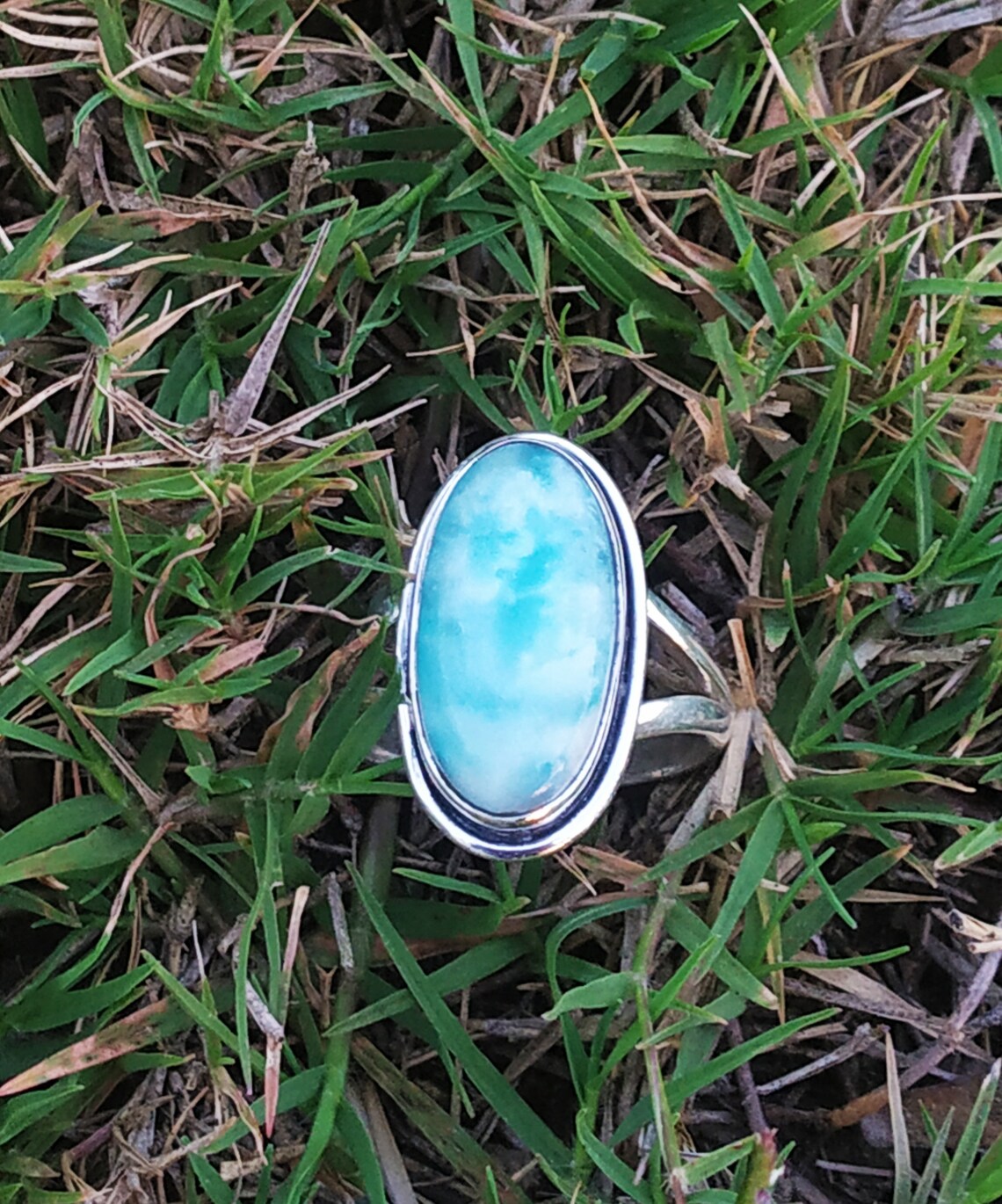 Larimar Ring Handmade Ring Larimar Silver Ring Dominican Etsy