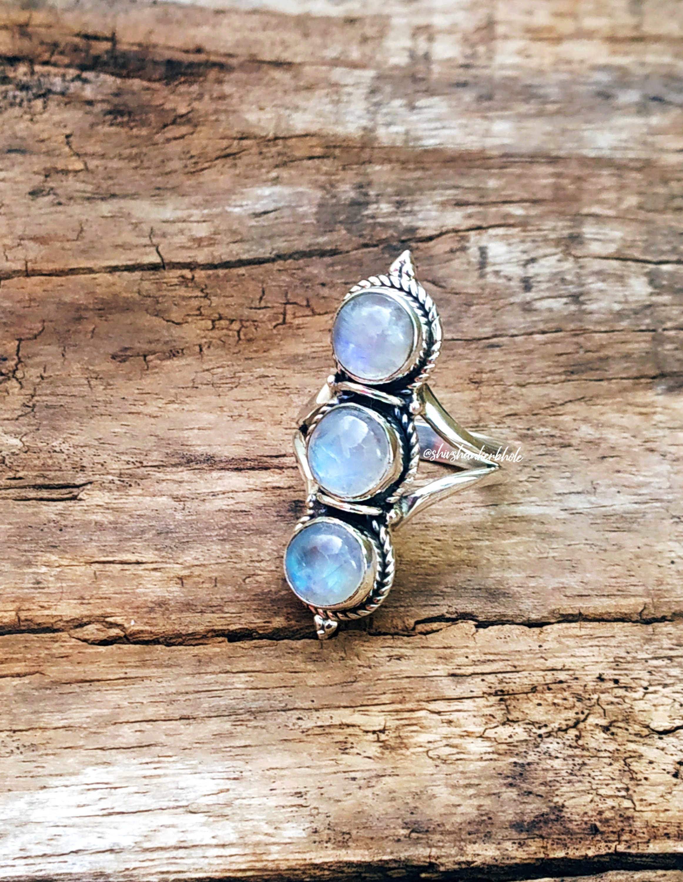 Post Ring Birthstone Ring Handmade Ring Delicate Ring Boho Ring Gypsy Ring Blue Flash Ring Faceted Rainbow Moonstone Ring Wedding Ring Vintage Ring Handcrafted Ring