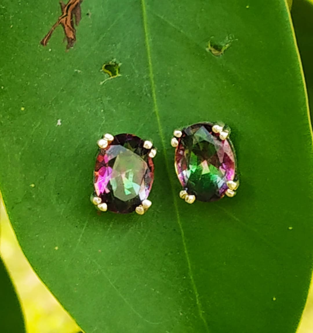Mystic topaz studs Clearance