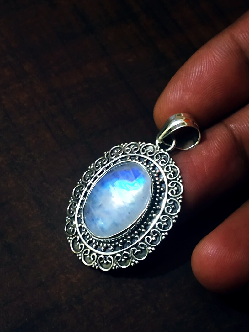 Moonstone pendant 925% sterling silver pendant Moonstone image 0