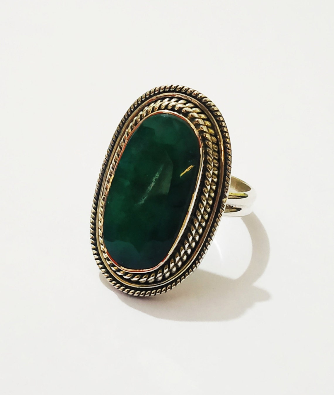 Silvershake Emerald Green Created Emerald Sterling Silver Ring - Size 9.5, 925 Silver - View #13
