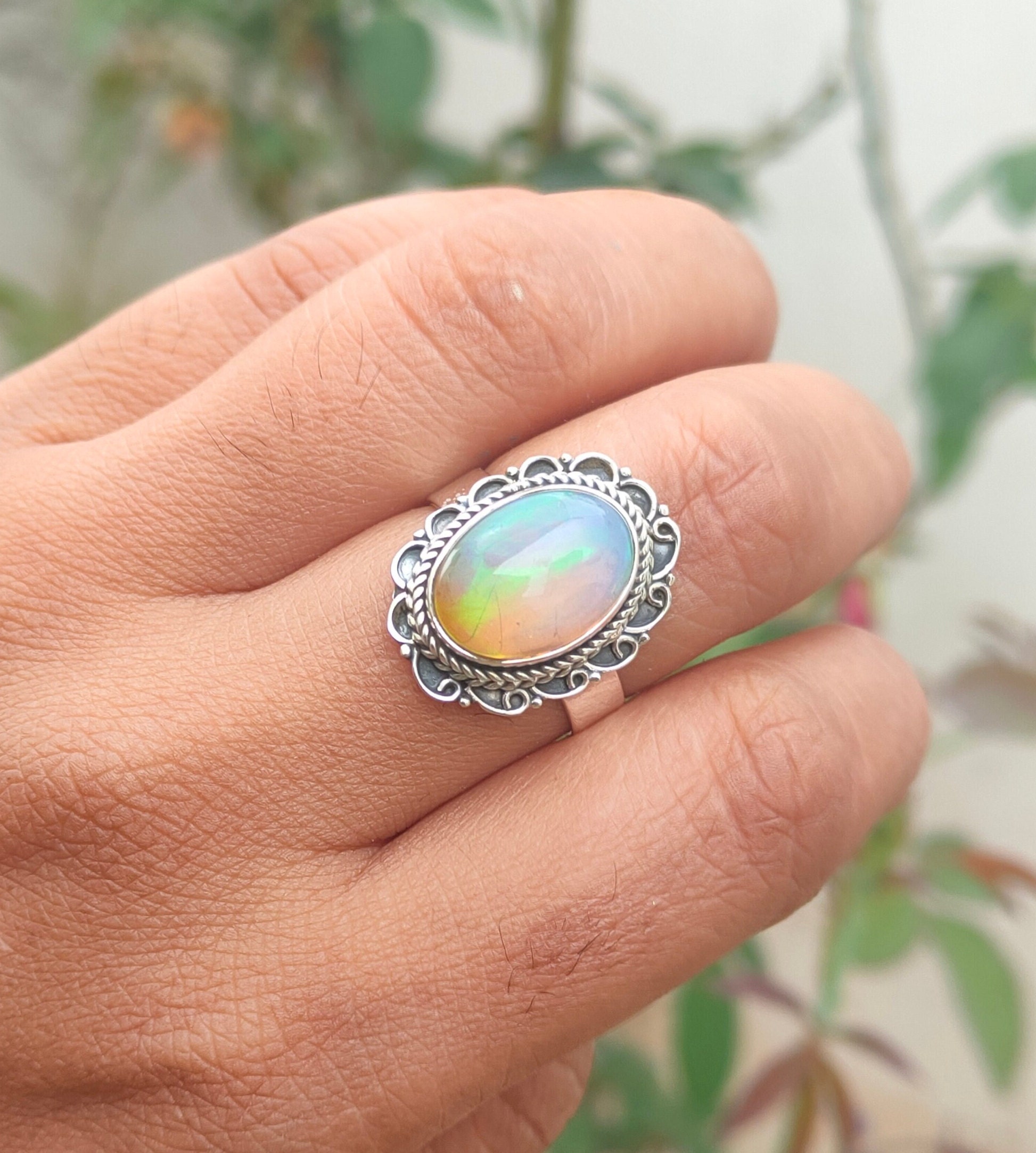 指輪・リング [Retro finger] Ethiopia Opal Opulent Ethiopian Opal Ring in Rose & White Gold
