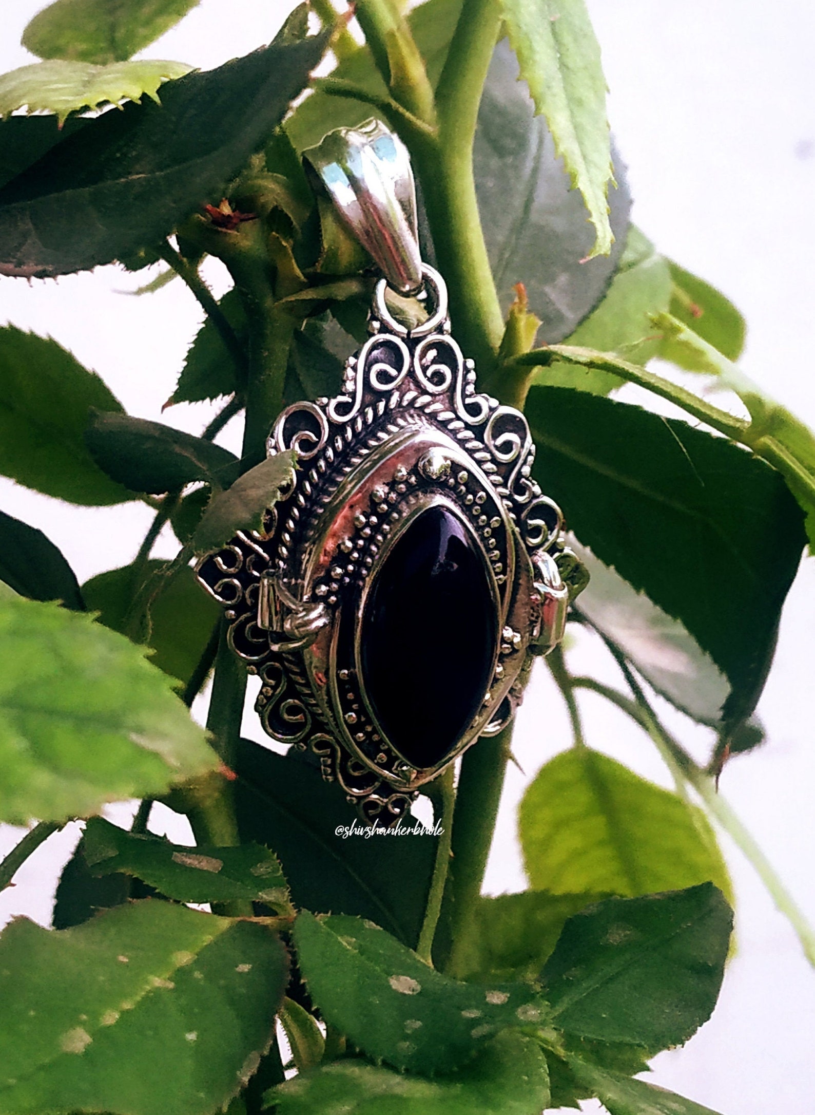 Black Onyx Box Pendant92.5 Silver Pendantpoison Box Etsy
