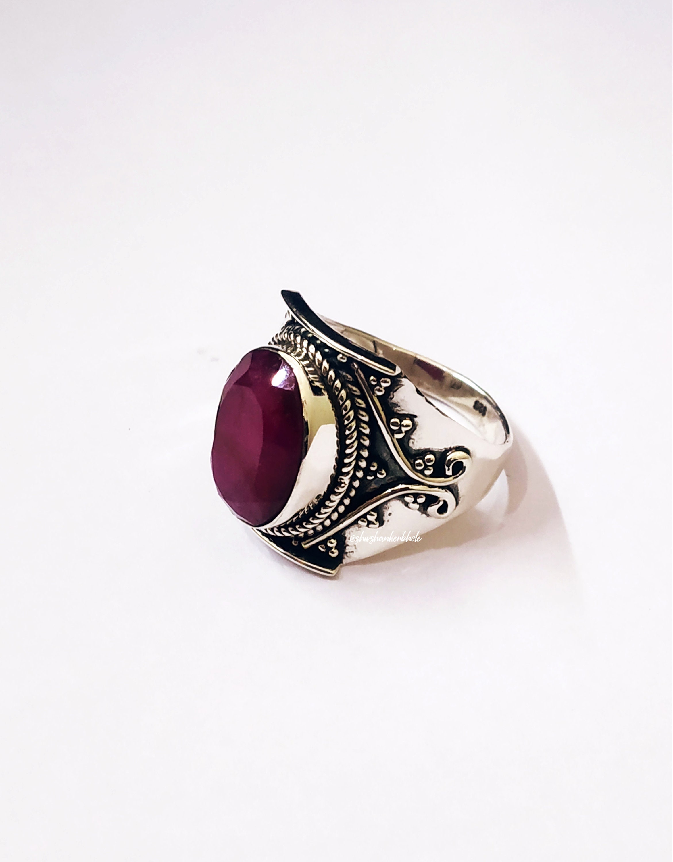 Ruby　inomata リング① Lab Created Ruby Rhodium Over Sterling Silver Ring 2.38ctw