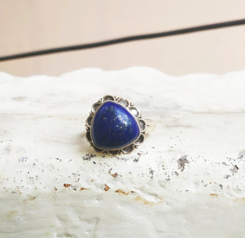 Lapis Lazuli Ring 925 Silver ring September Birthstone image 4