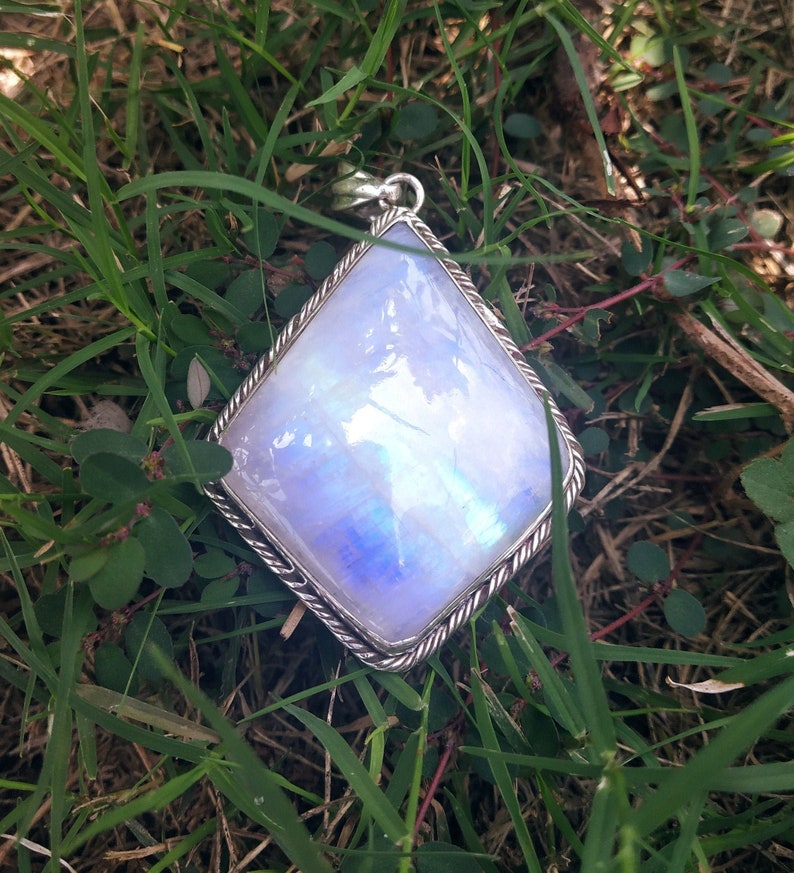 Moonstone Pendant 92.5% Silver Pendant one of a kind image 0