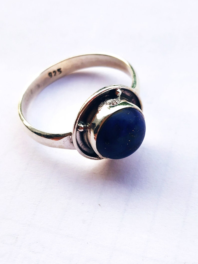 Lapis Ring 925 sterling silver ring Lapis lazuli jewelry image 0