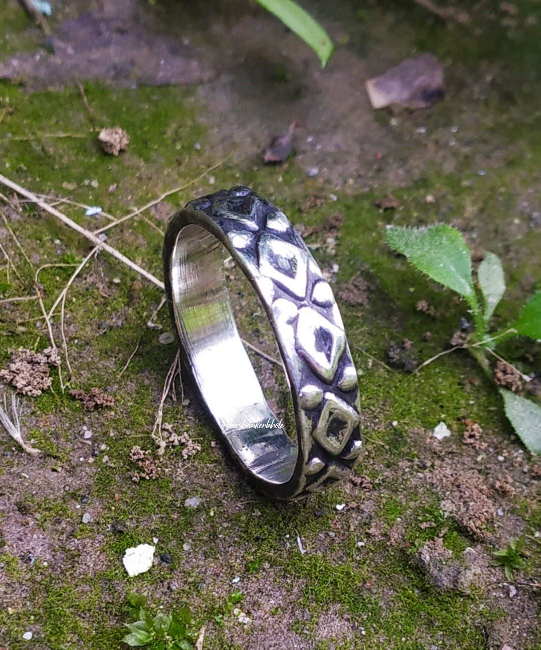 Handmade Sterling Silver Wide Band Ring: Boho Statement Jewelry - Etsy