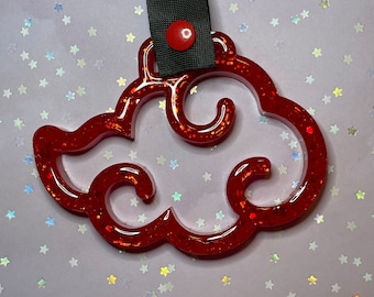 Aka Tsuki Cloud Custom Resin Red Moon Cloud Tsurikawa Glittery JDM Car Handle Ring